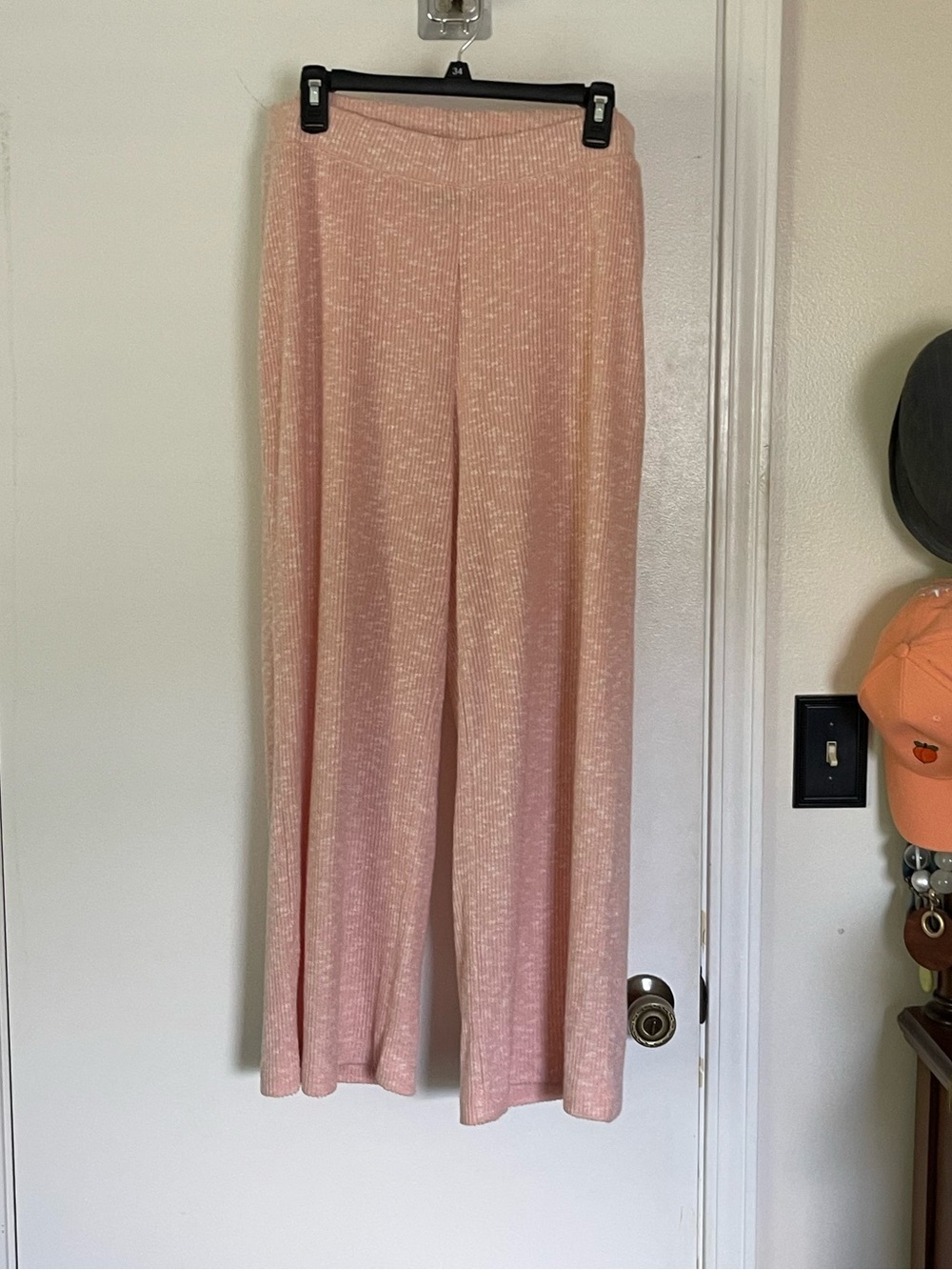 Anthropology Soft Pink Wide-Leg sweater pants